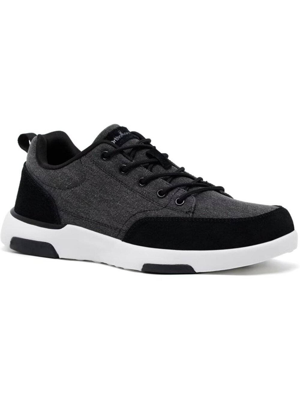 OrthoComfoot Men's Black Rubber Comfortable & Breathable Slip On Walking Sneaker